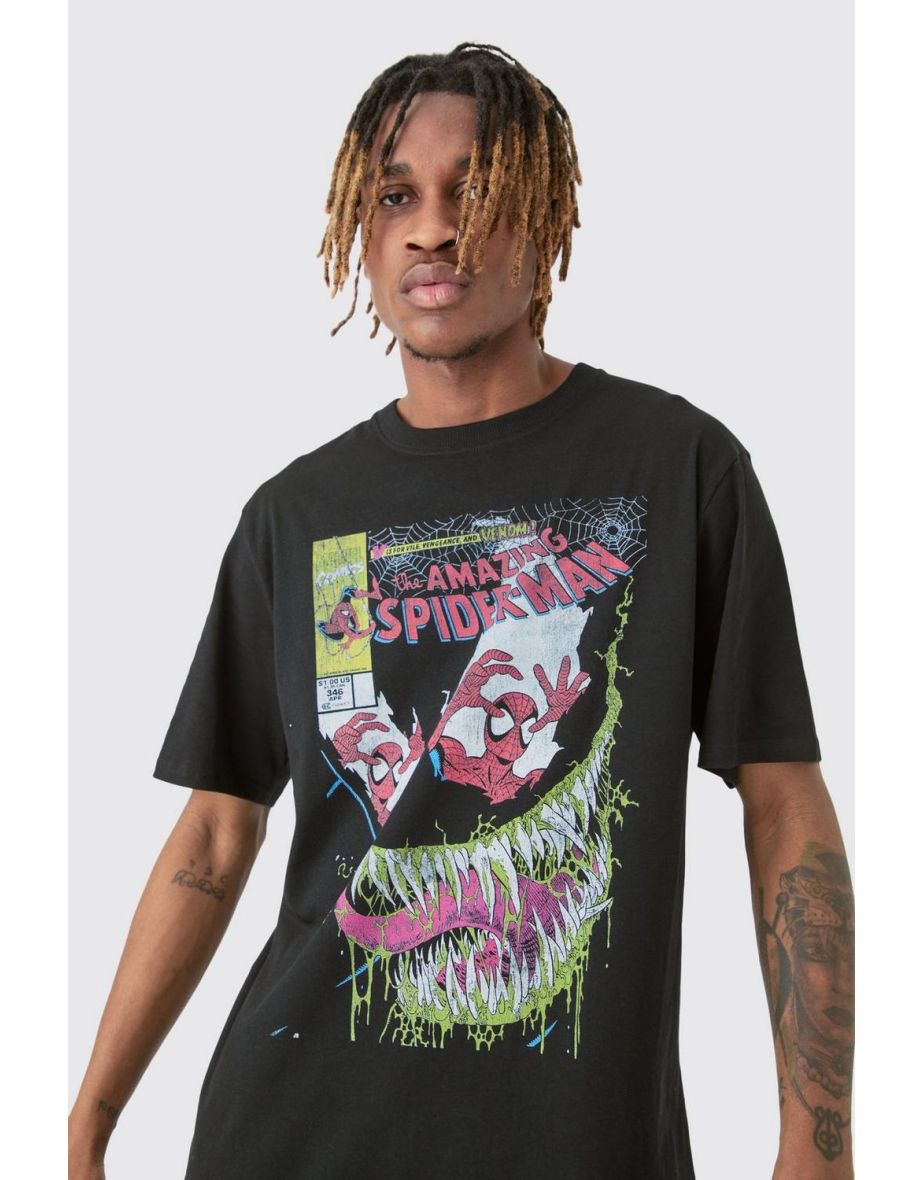 Tall Spider Man T-shirt In Black - black - 2