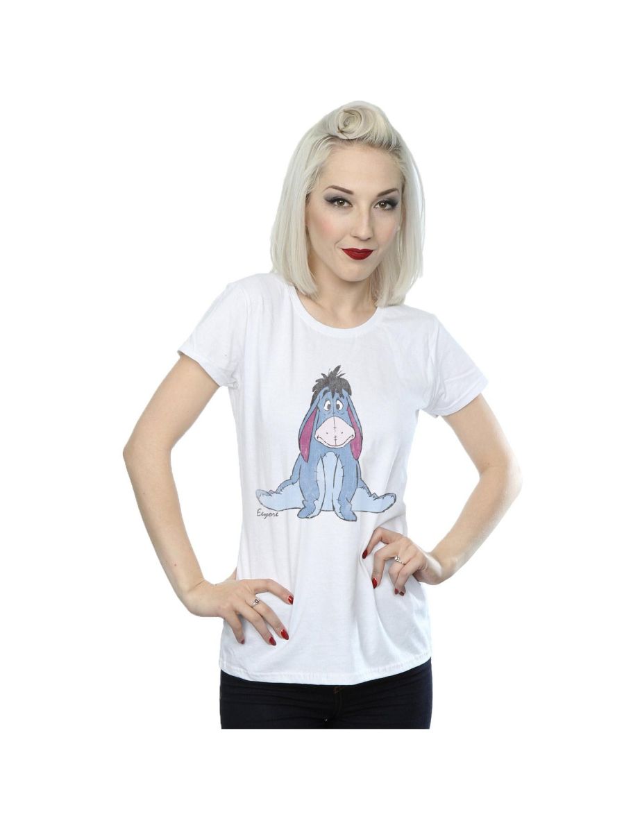 Disney Womens/Ladies Winnie The Pooh Classic Eeyore Cotton T-Shirt - White