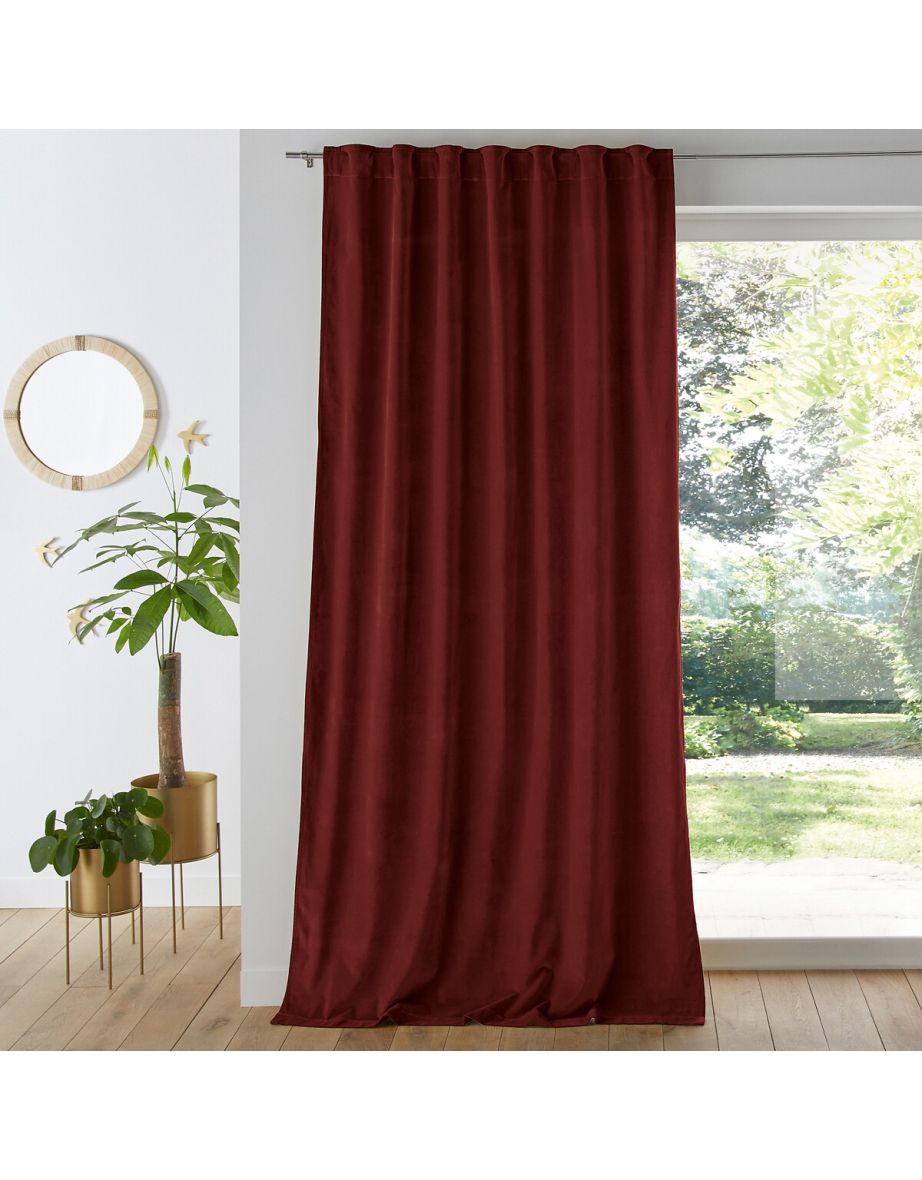 Velvet 100% Cotton Thermal Curtain with Hidden Tabs