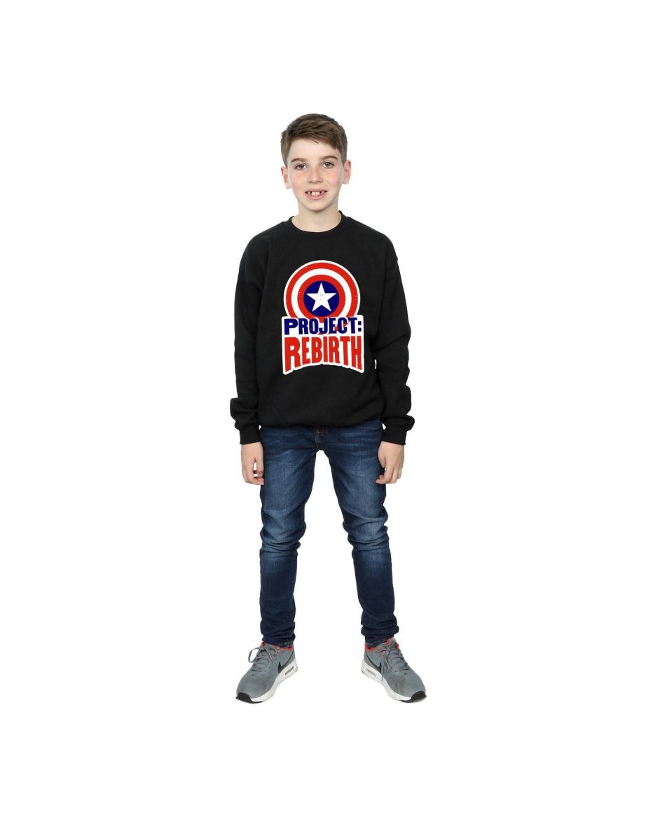 Marvel Boys Captain America Project Rebirth Sweatshirt - Black - 3