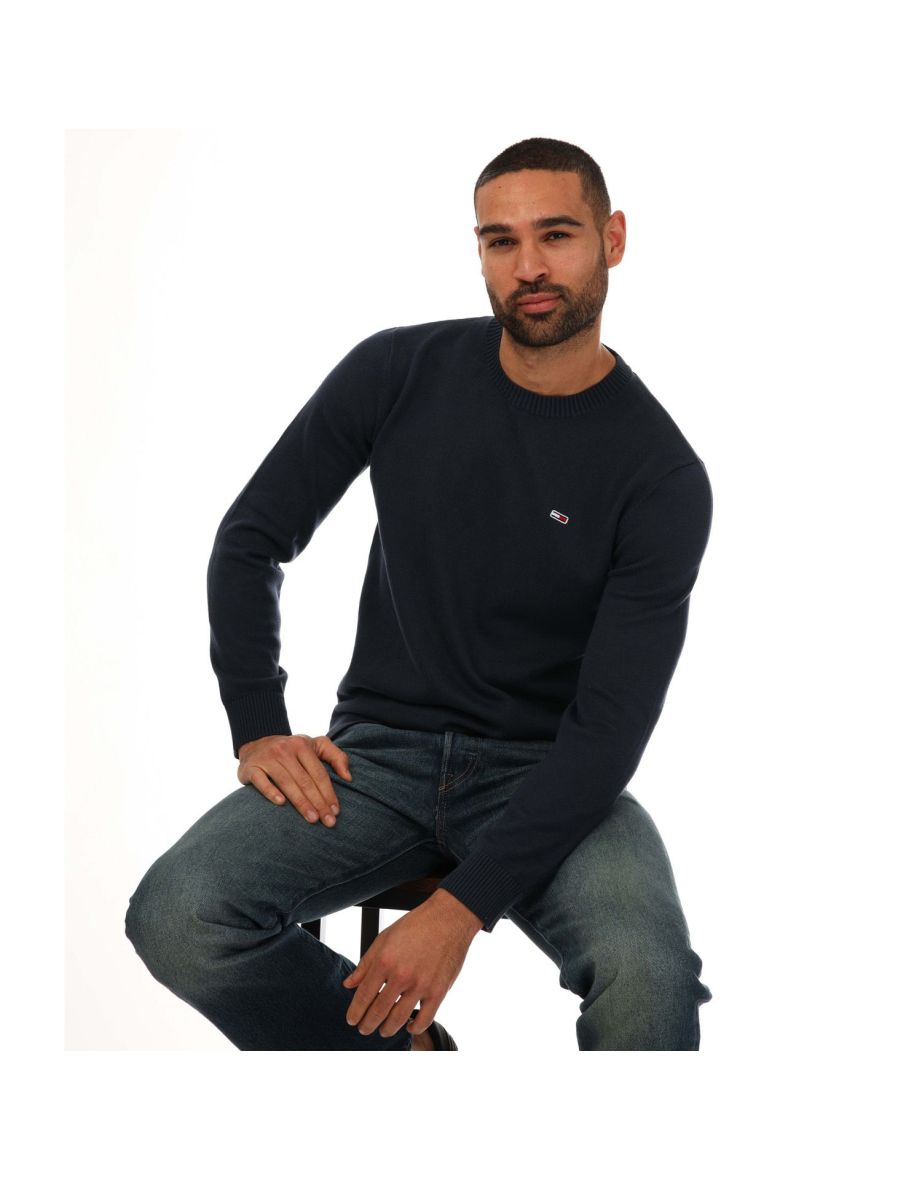 Men's Tommy Hilfiger Essential Crew Neck Jumper in Blue - 3
