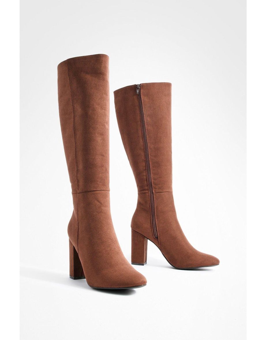 Chocolate brown shop heeled boots