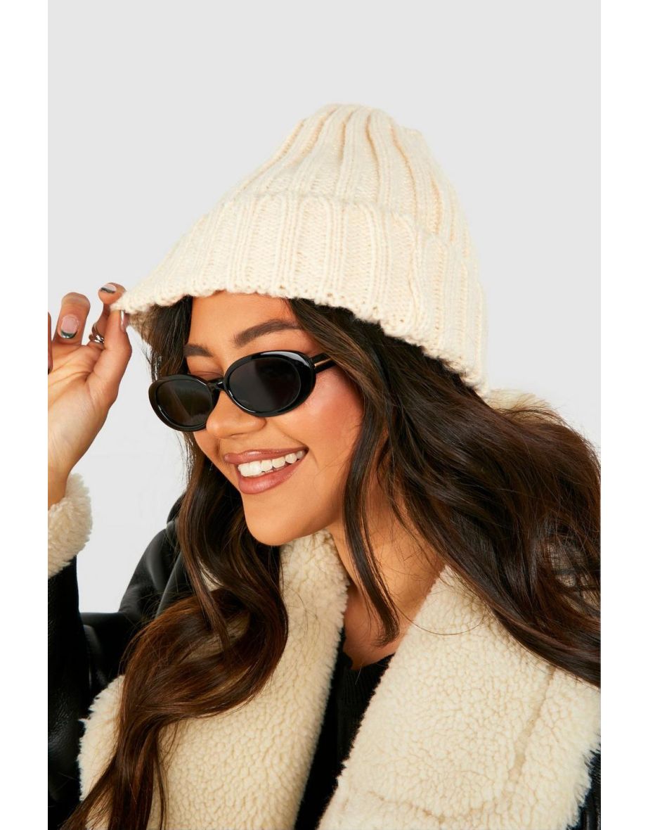 Rib Knit Beanie - nude