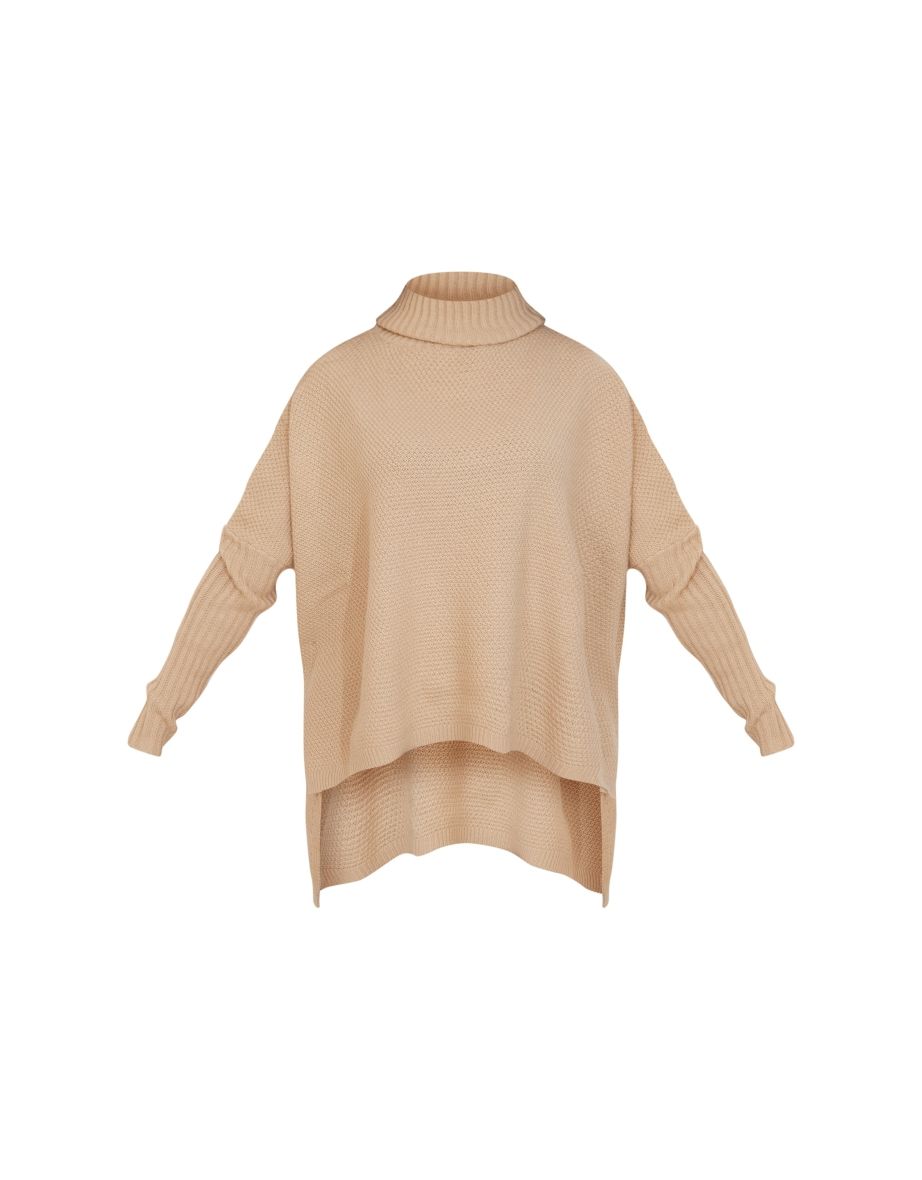 Petite Oatmeal Oversized Knitted Jumper - 4