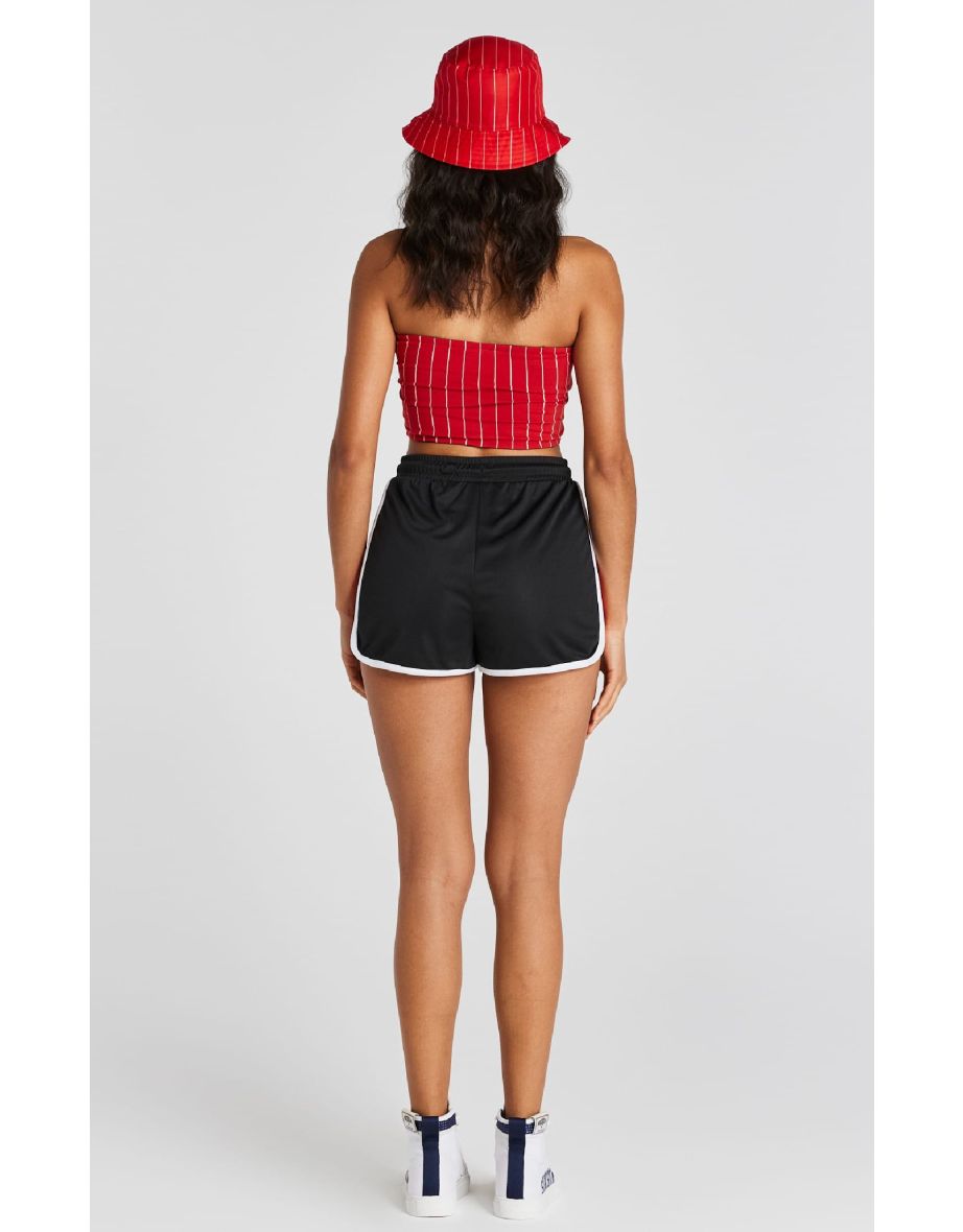 Women's SikSilk Panelled Runner Shorts in Black - 4