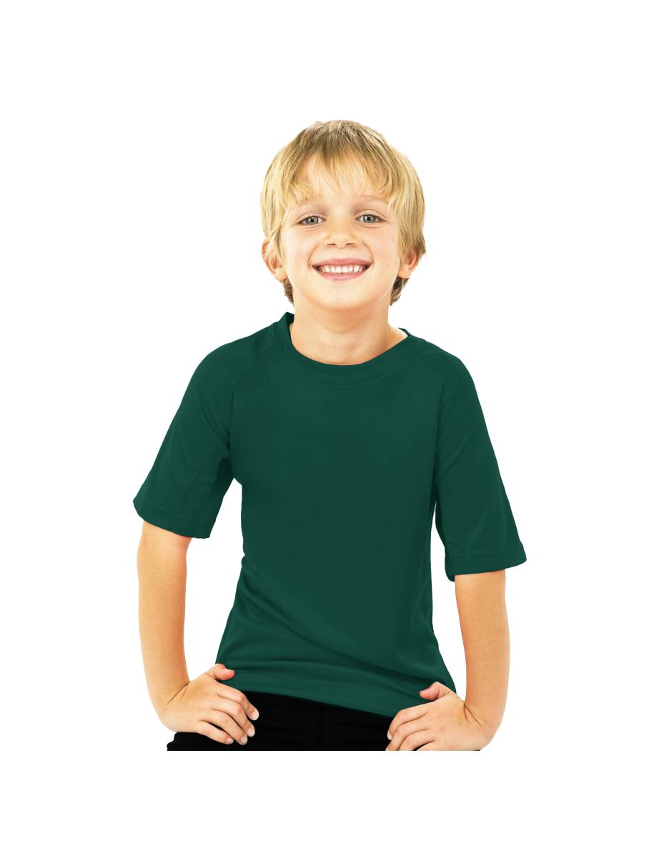 Spiro Childrens Boys Performance Aircool T-Shirt - Bottle Green - 2