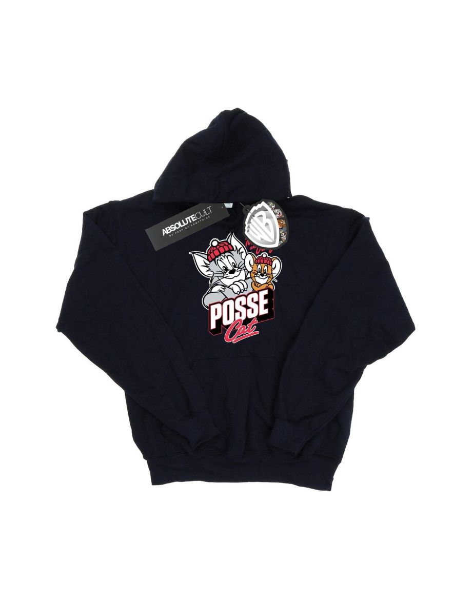 Tom And Jerry Girls Posse Cat Hoodie - Navy Blue