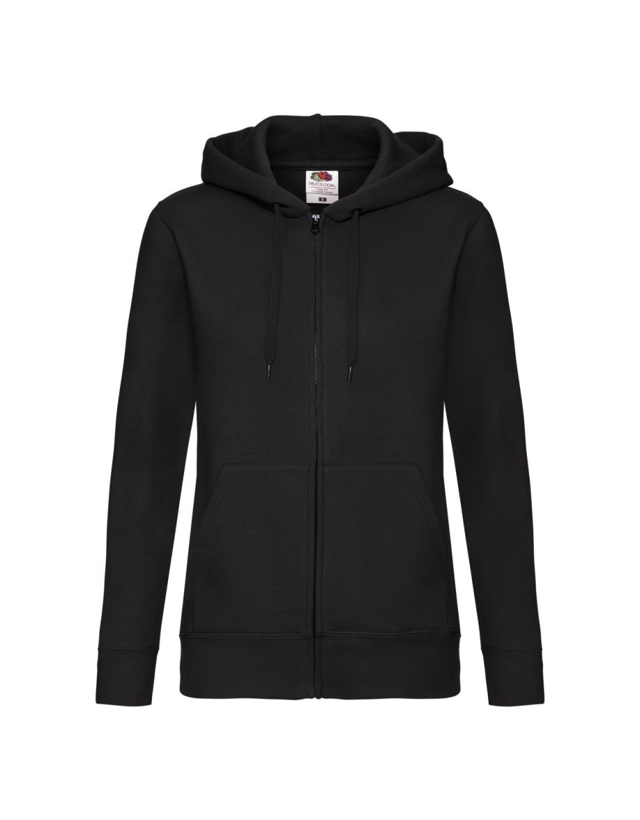 Fruit of the Loom Womens/Ladies Premium Lady Fit Full Zip Hoodie - Black