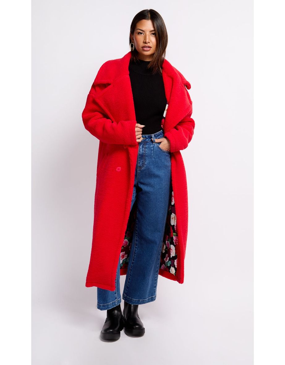 Red Teddy Coat by Vogue Williams
