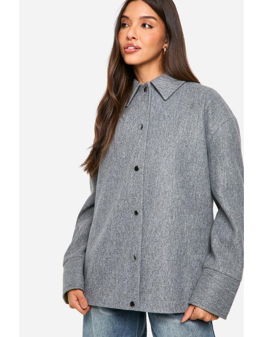 Oversized Wool Look Shacket - 3