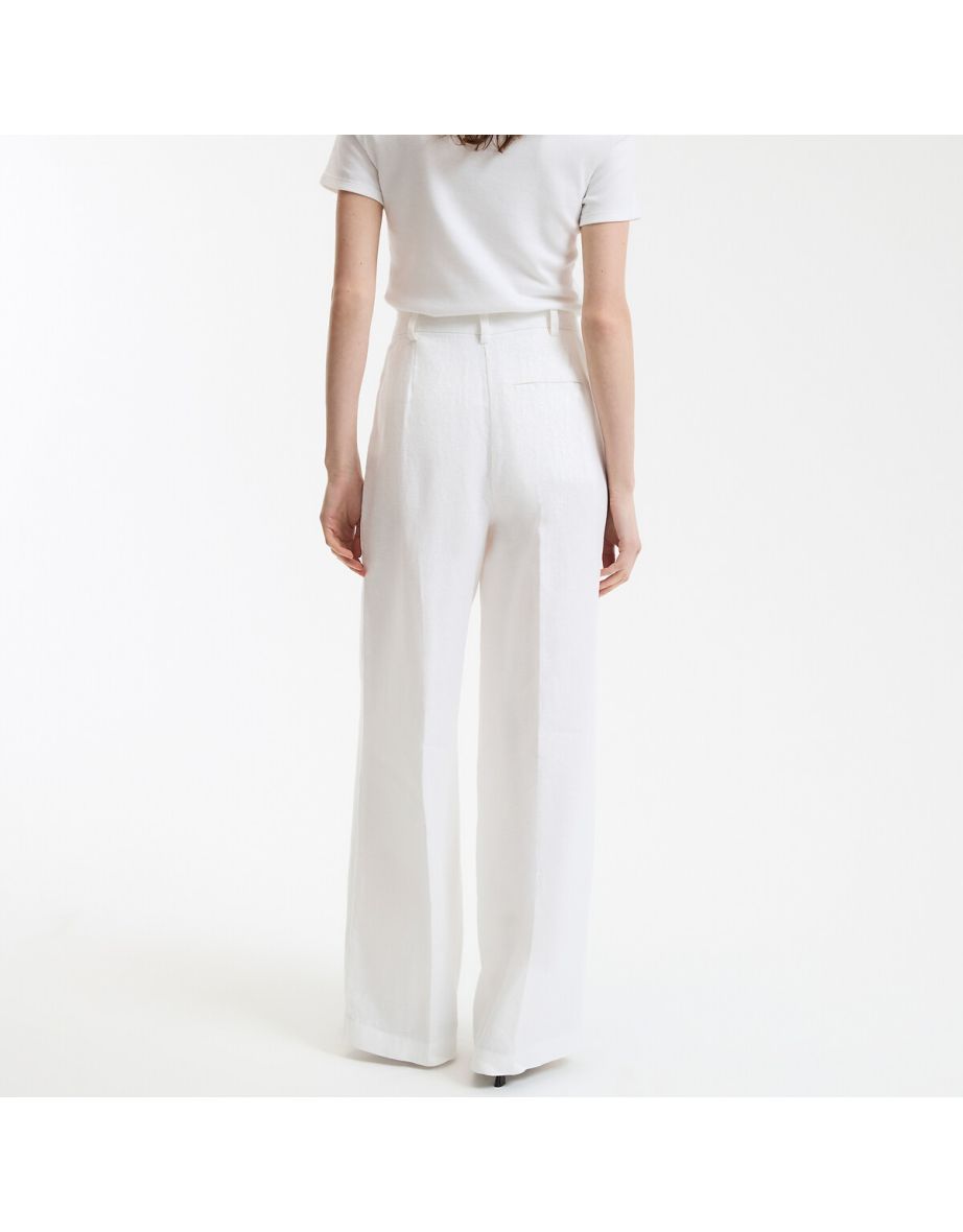 Signatures Josepha Wide Leg Trousers in Linen - 3