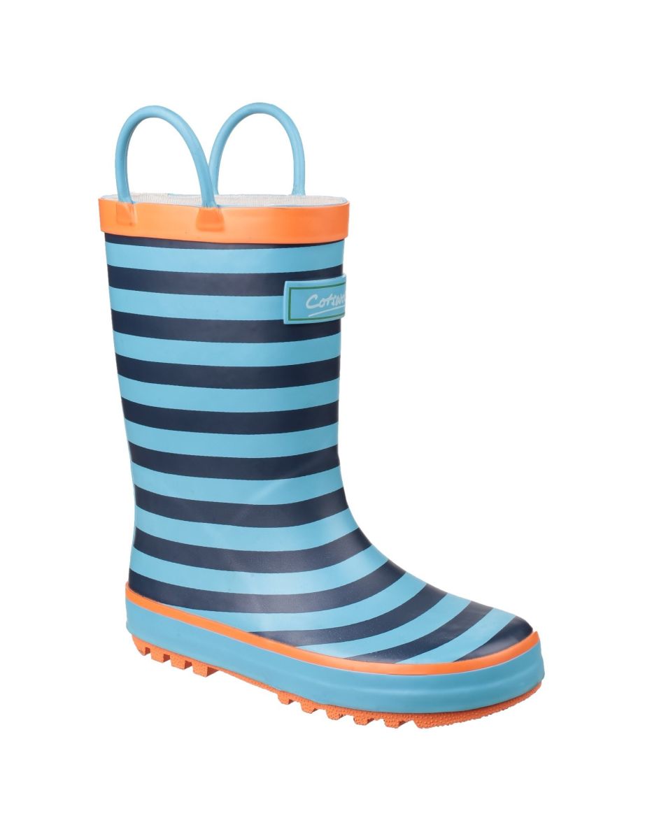 Cotswold Childrens/Kids Captain Striped Wellington Boots - Blue