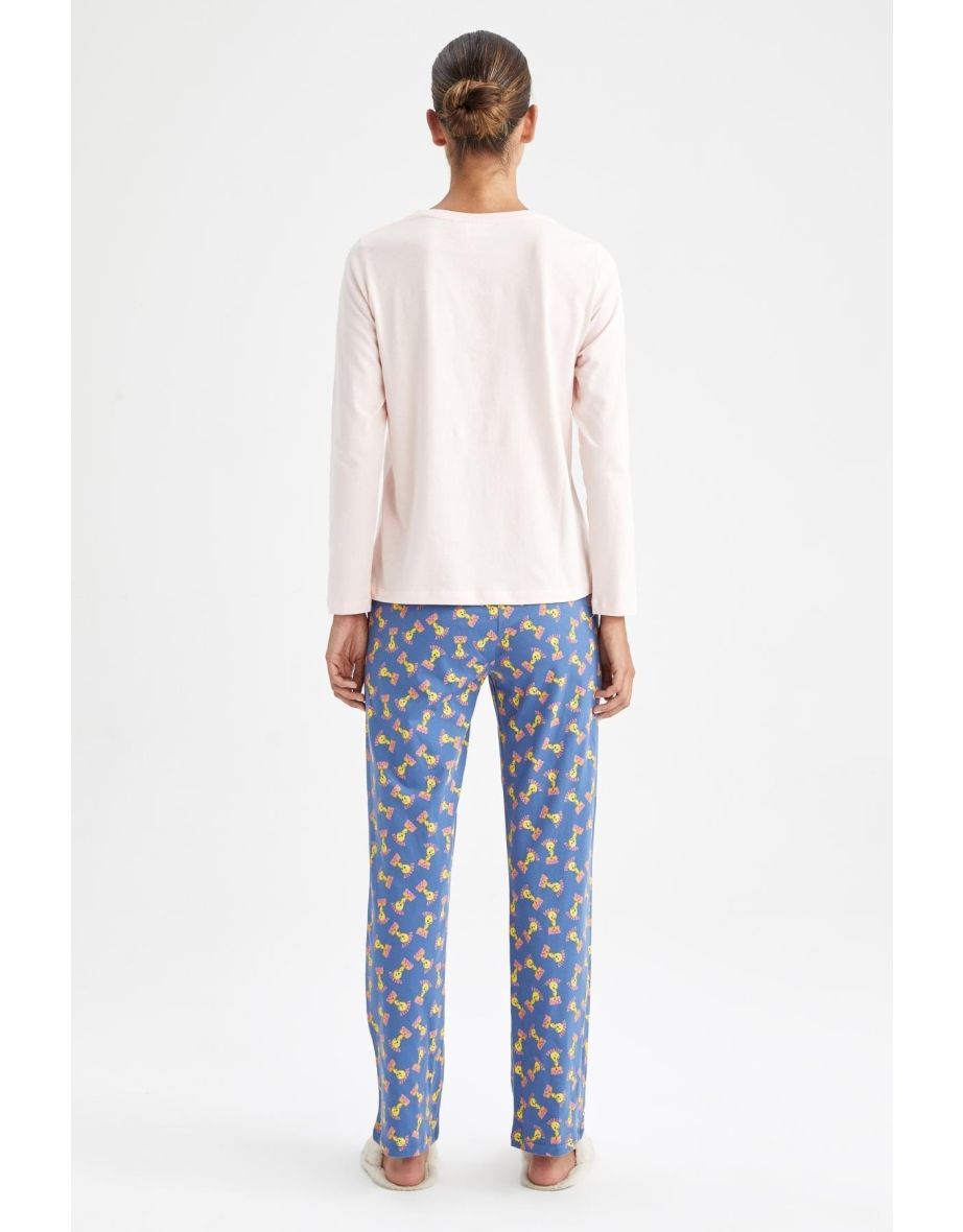 Looney Tunes Fall In Love Regular Fit Crewneck Pajamas Set - 5