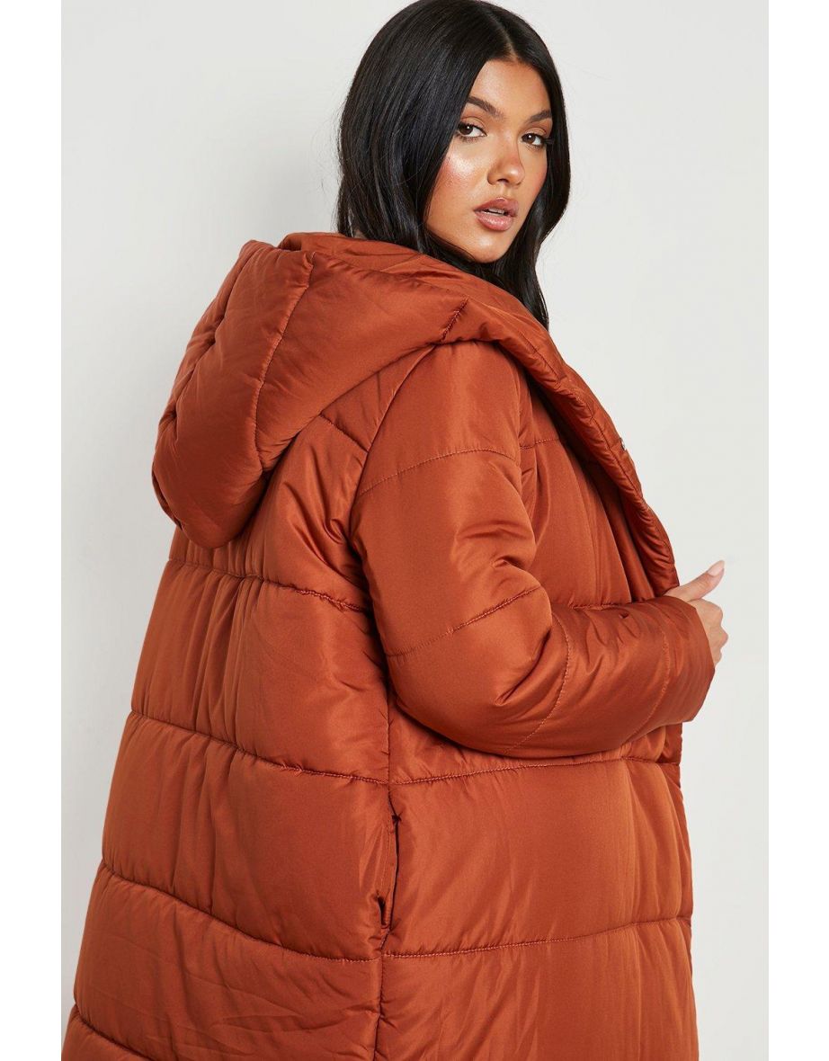 Maternity Wrap Duvet Coat - rust - 3