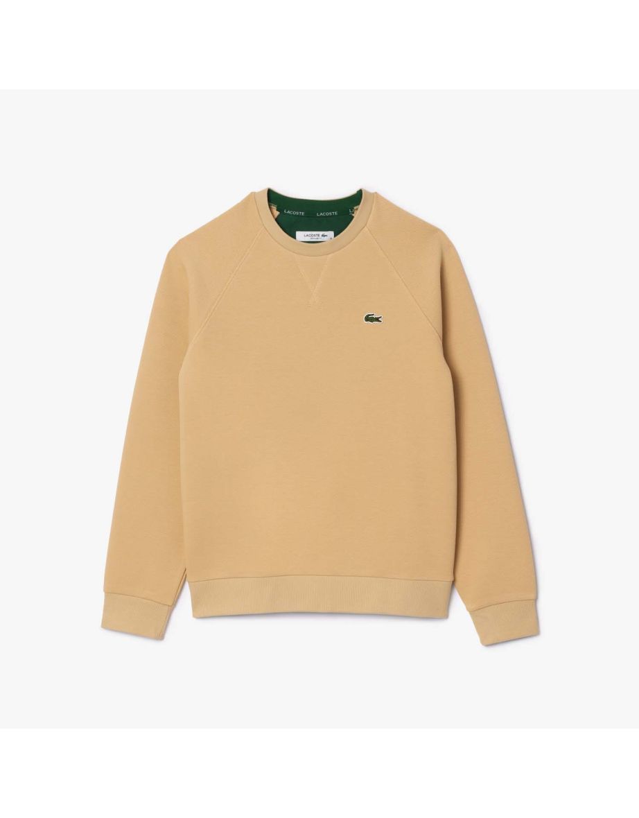 Women's Lacoste Crew Neck Piqué Sweatshirt in Cream