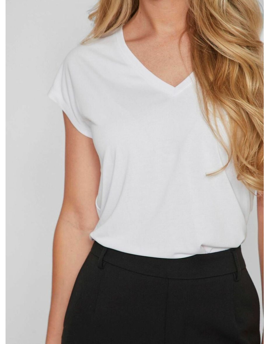 V-Neck T-Shirt with Short Sleeves - 9