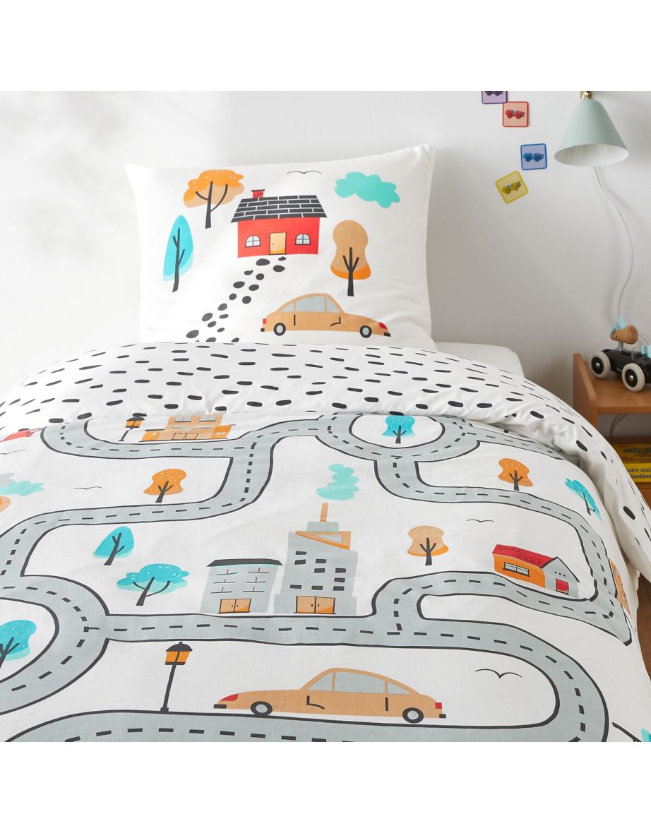 Circuit Cotton Duvet Cover Set with Square Pillowcase