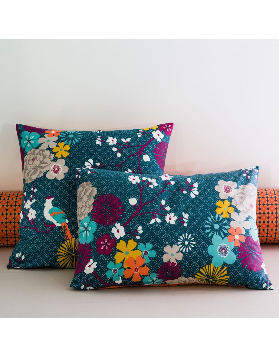 MISS CHINA Oriental Floral Cotton Pillowcase & Bolster Case