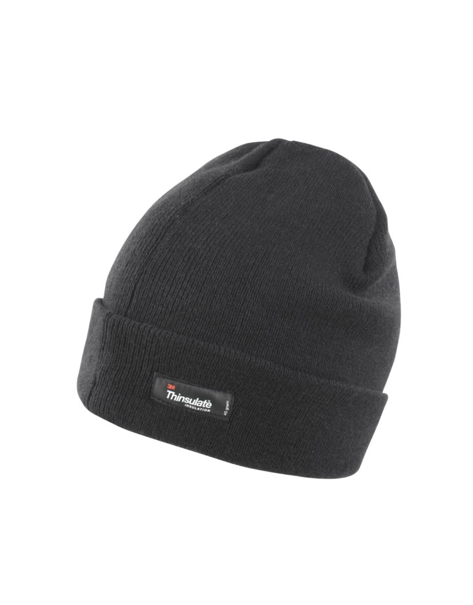 Result Unisex Lightweight Thermal Winter Thinsulate Hat (3M 40g) (Pack of 2) - Black