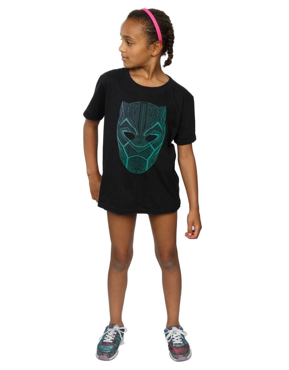 Black Panther Girls Cotton T-Shirt - Black - 3