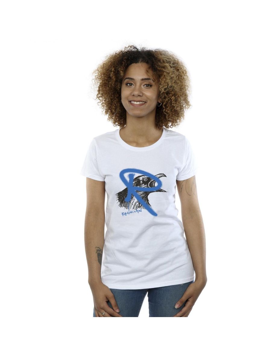 Harry Potter Womens/Ladies Ravenclaw Pop Spray Cotton T-Shirt - White