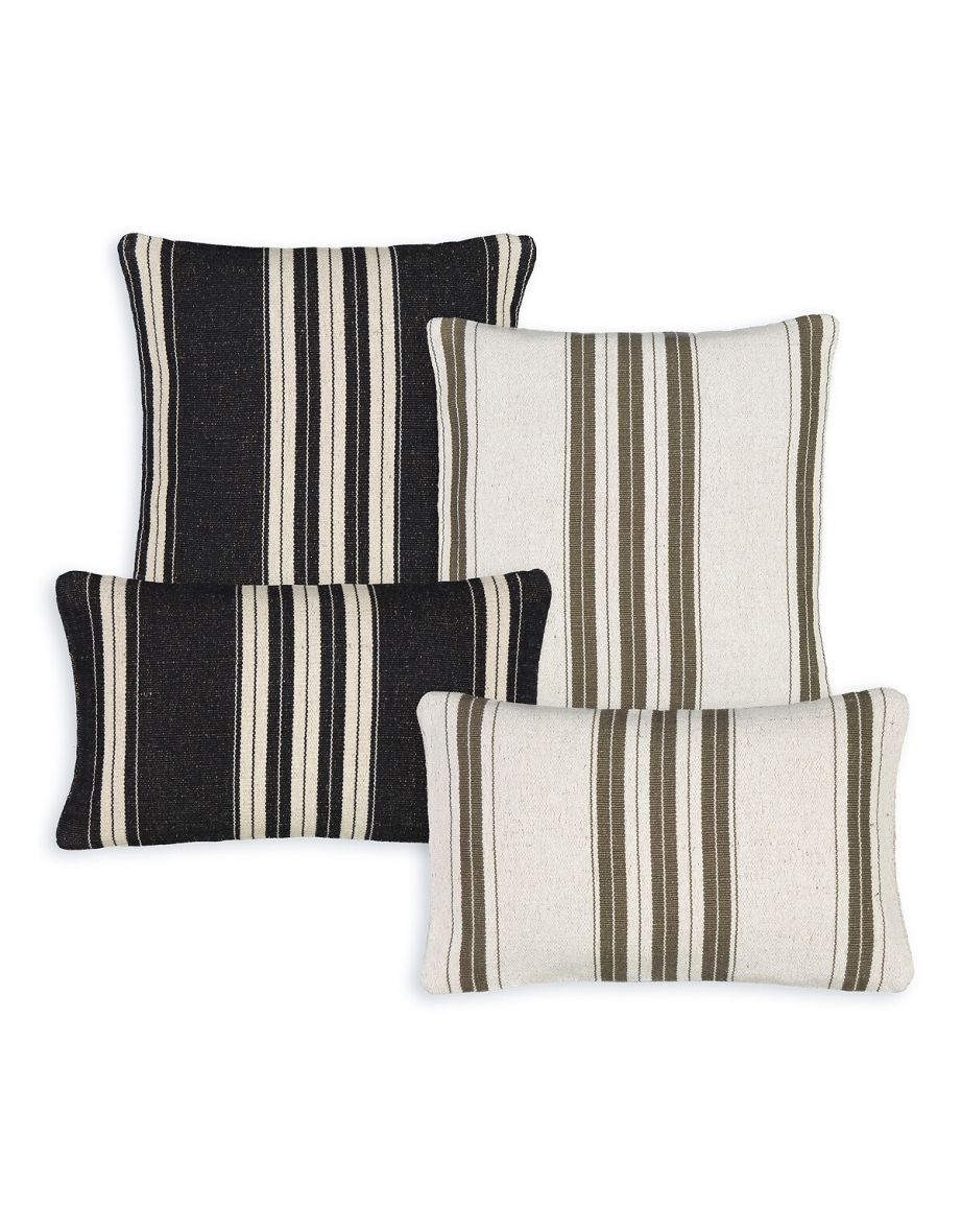 Minille Rectangular Striped Cotton & Jute Cushion Cover - 2