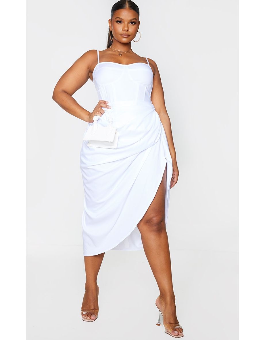 Plus White Structure Corset Top