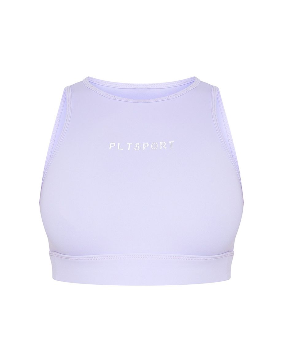 PRETTYLITTLETHING Lilac Sculpt Luxe Cropped Gym Top - 4