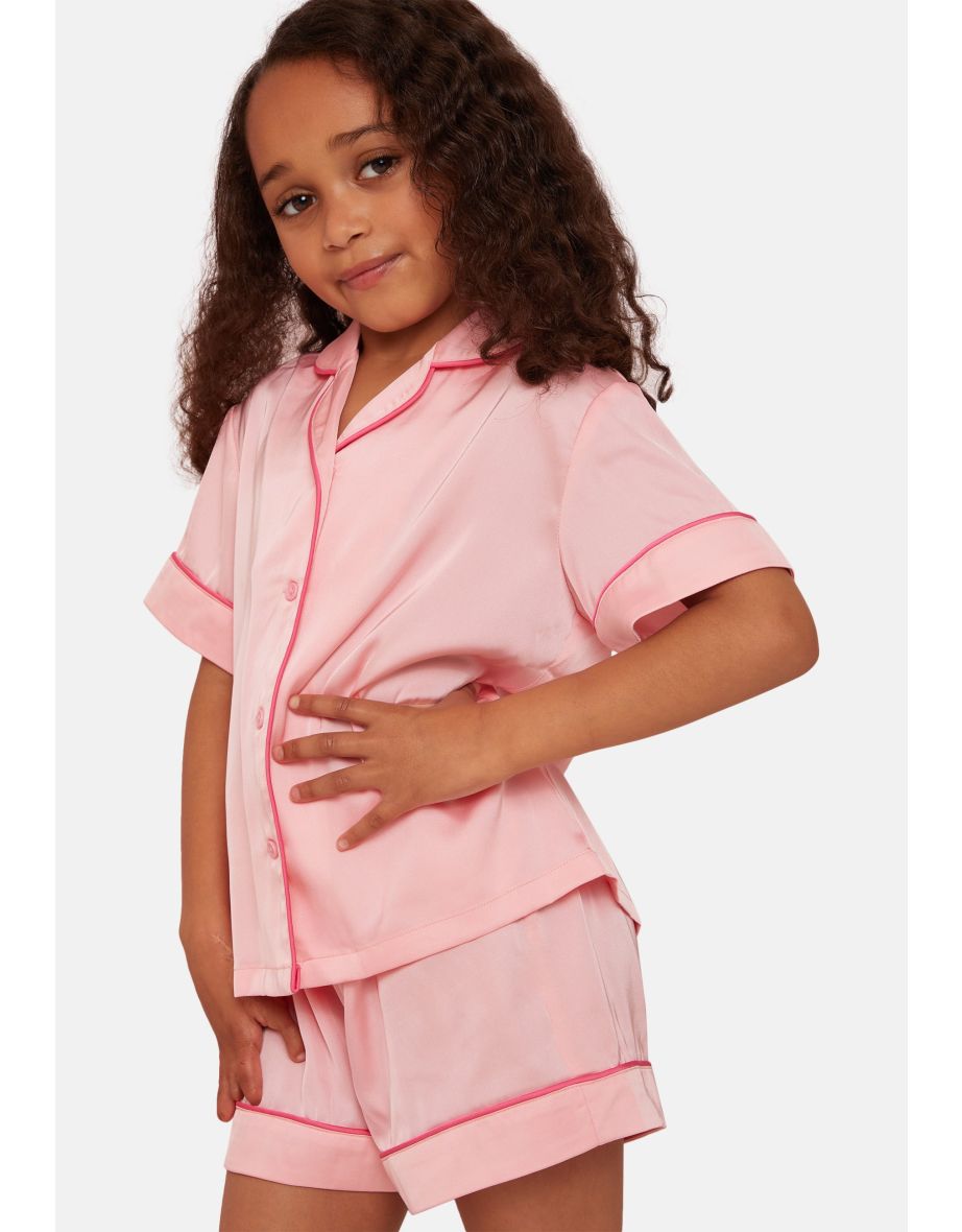 Girls Pyjama Short Set in Pink - 13