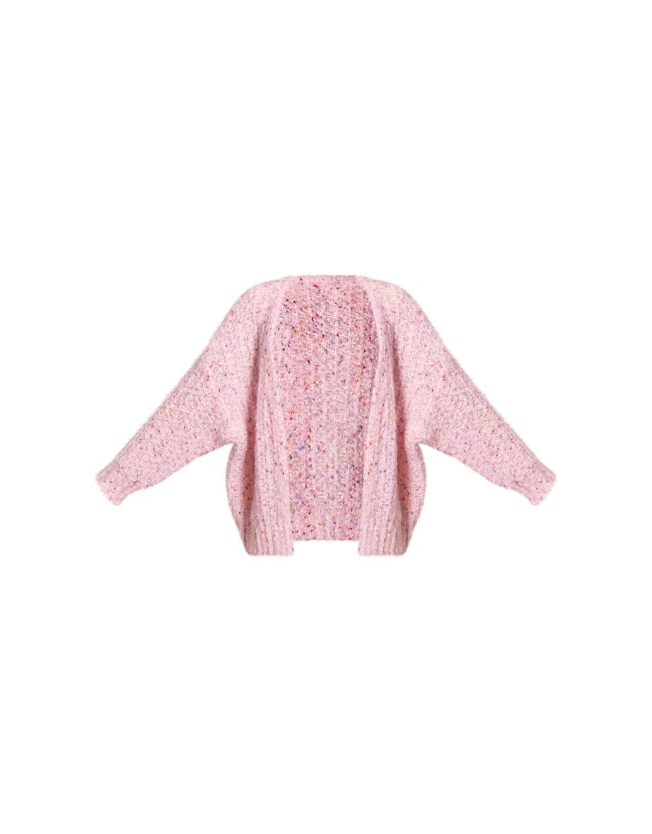 Baby Pink Fluffy Bobble Knitted Oversized Cardigan - 4