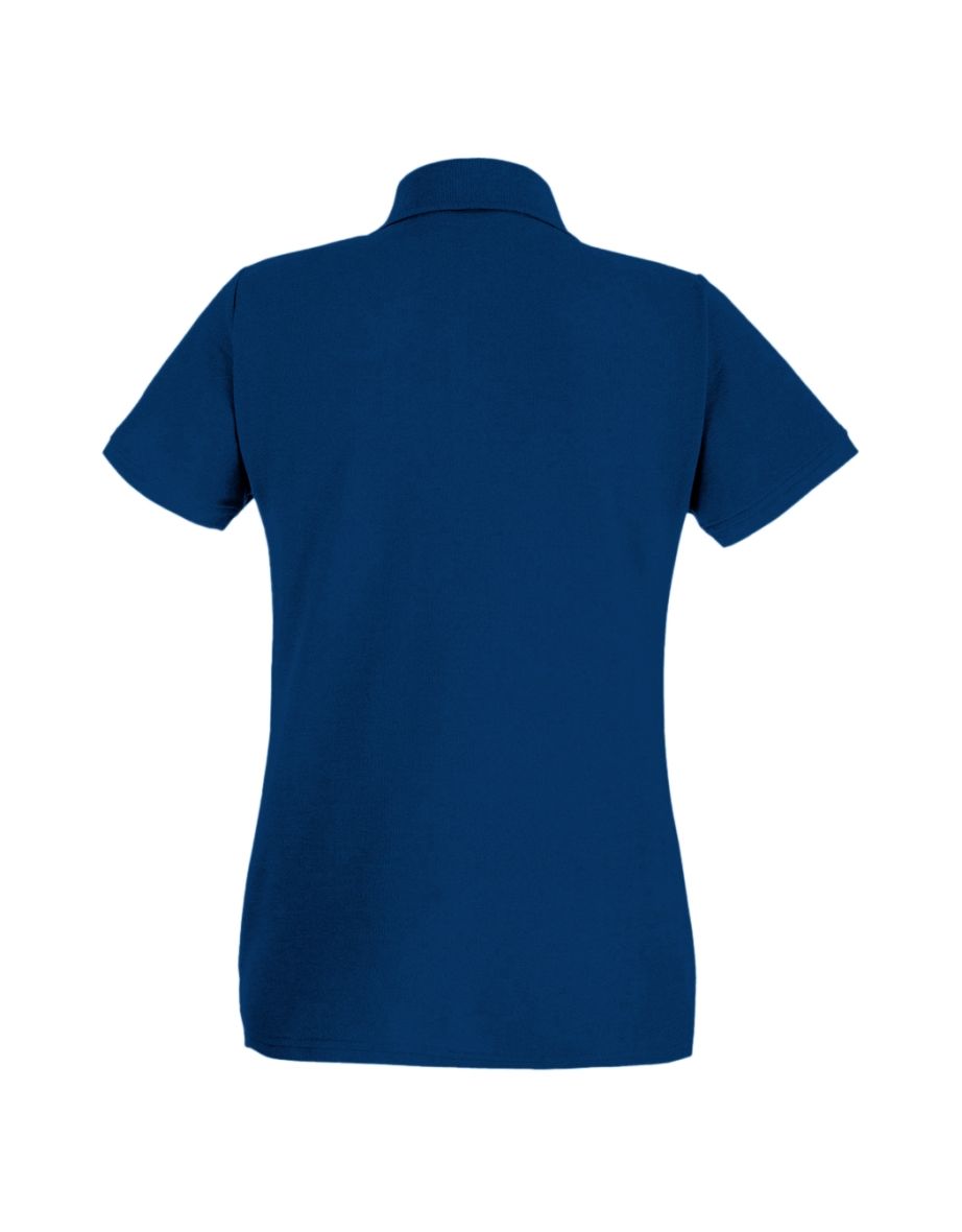 Womens/Ladies Fitted Short Sleeve Casual Polo Shirt - Navy Blue - 1