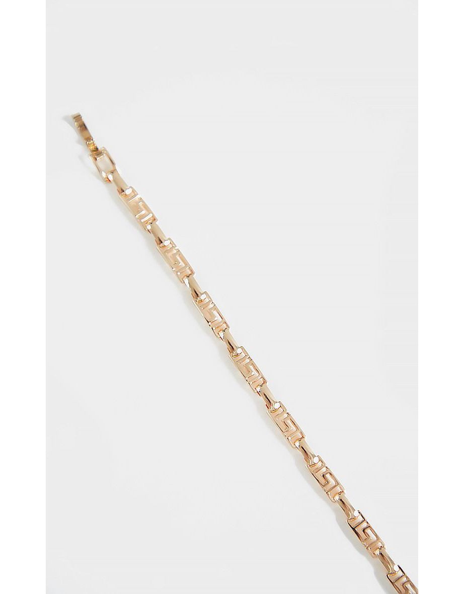 Gold Greek Key Link Bracelet - 2