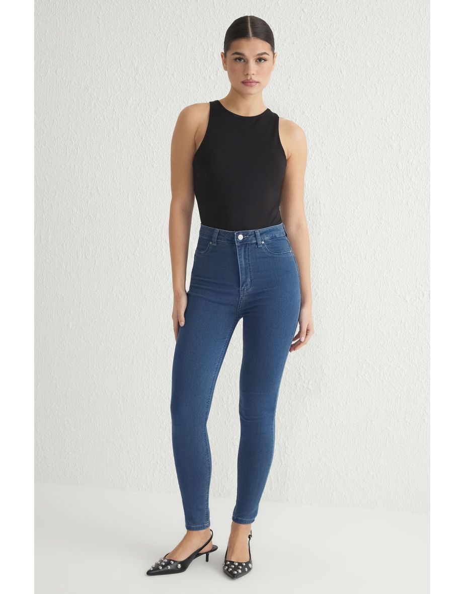 Indigo High Waist Skinny Jeans