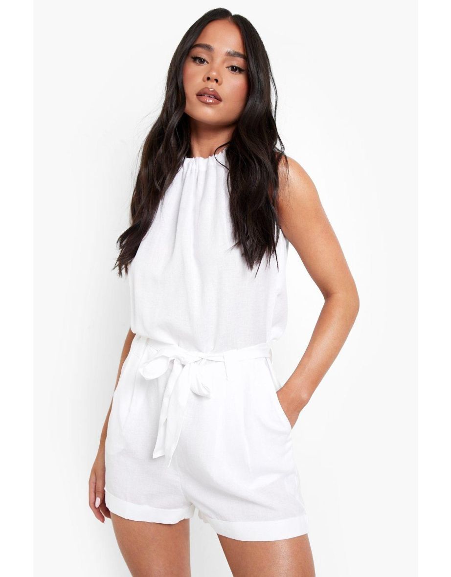 Petite white playsuit online