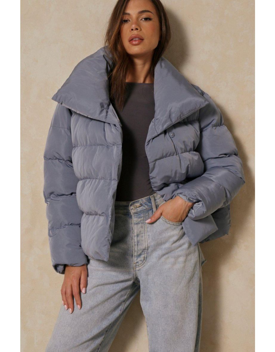 Recycled Extreme Oversized Collar Puffer Coat - 3