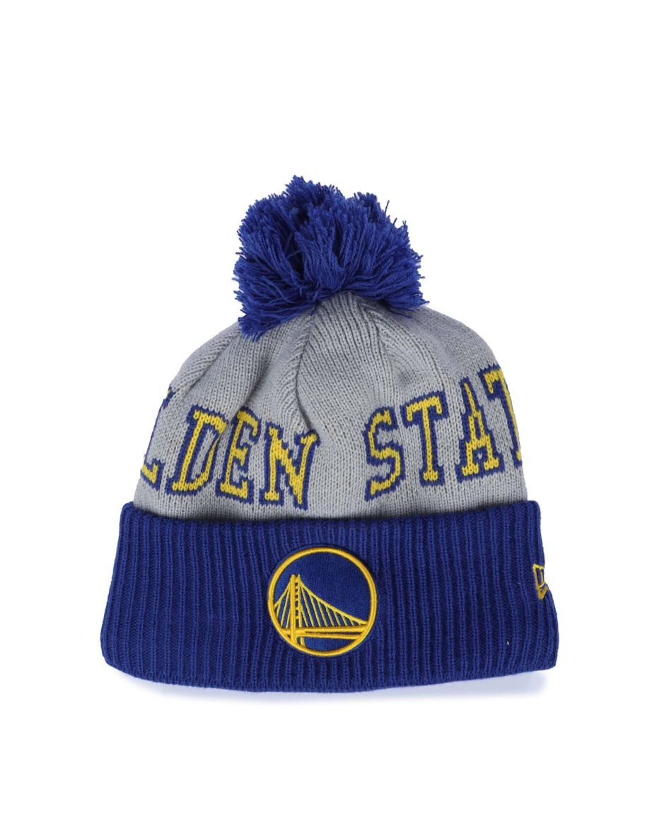Accessories New Era Golden State Warriors Bobble Knit Hat in Blue