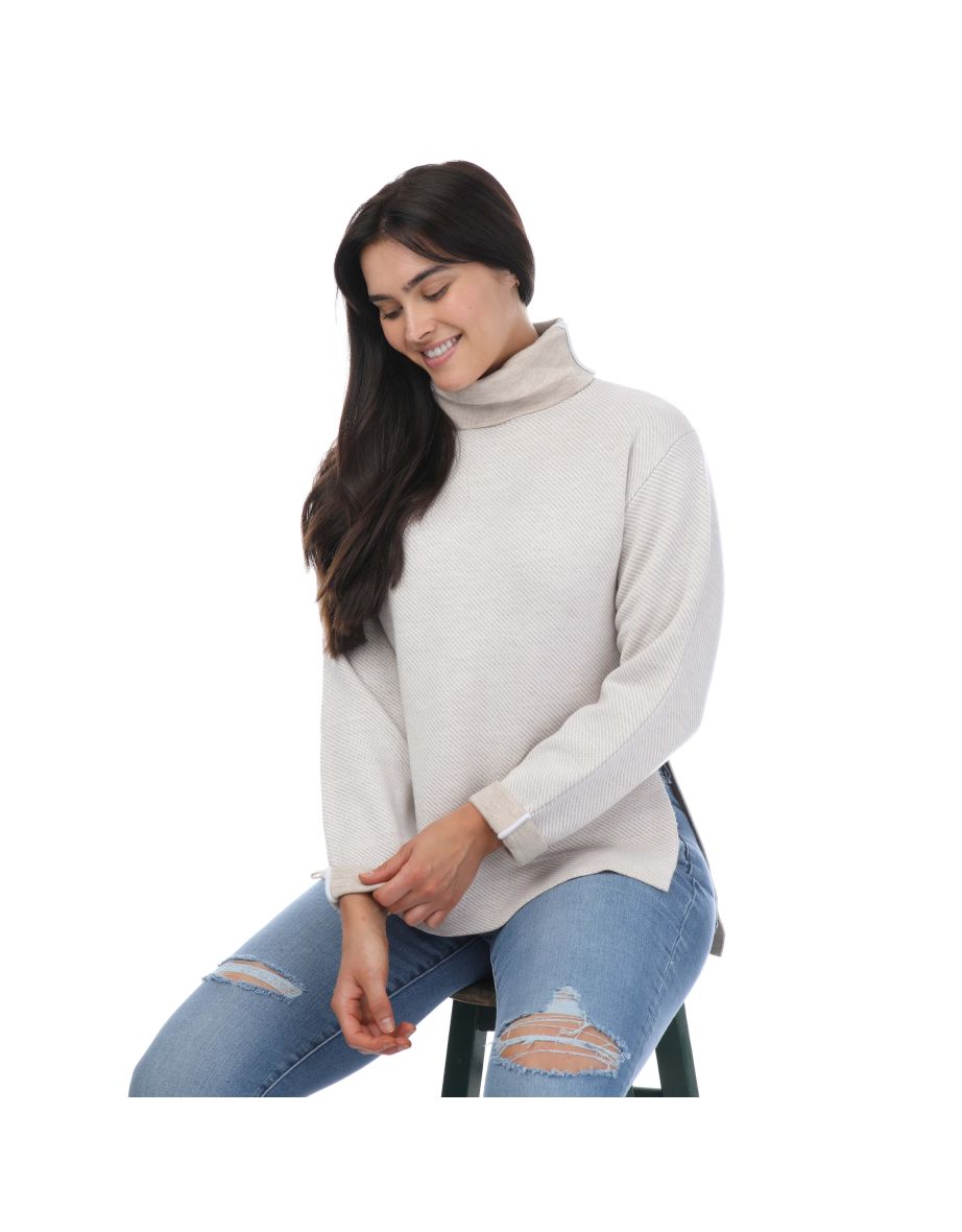 Women's Ted Baker Lidyaa Relaxed Fit Funnel Neck Jumper in Cream - 3