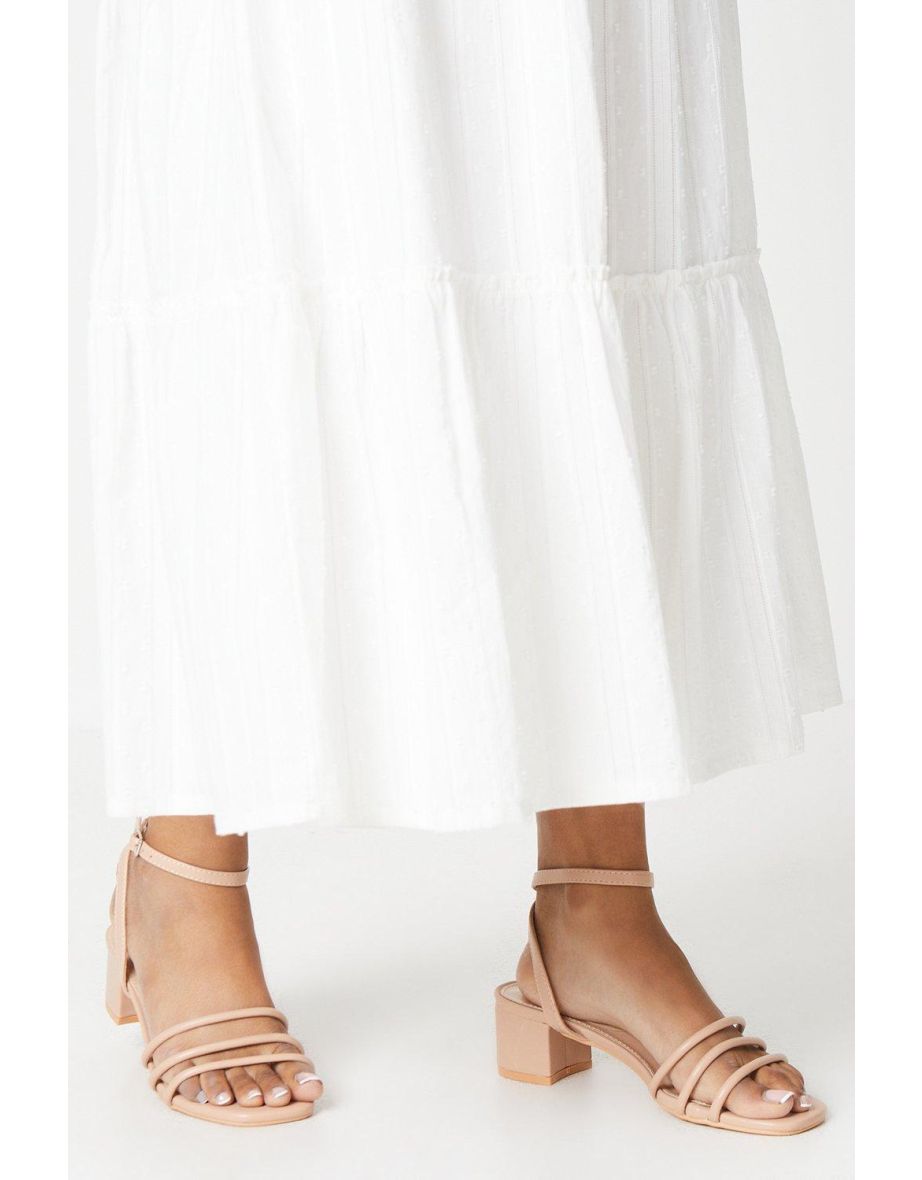 Selma Spaghetti Strap Medium Block Heeled Sandals