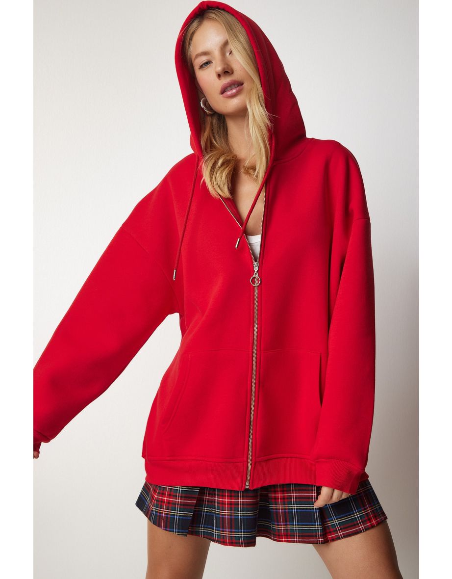Red Oversized Sweat Hoodie