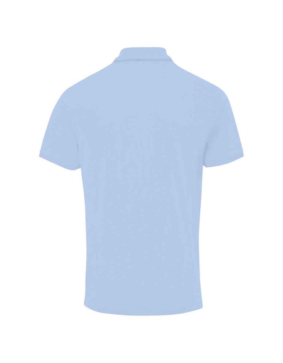 Premier Mens Coolchecker Pique Short Sleeve Polo T-Shirt - Light Blue - 1