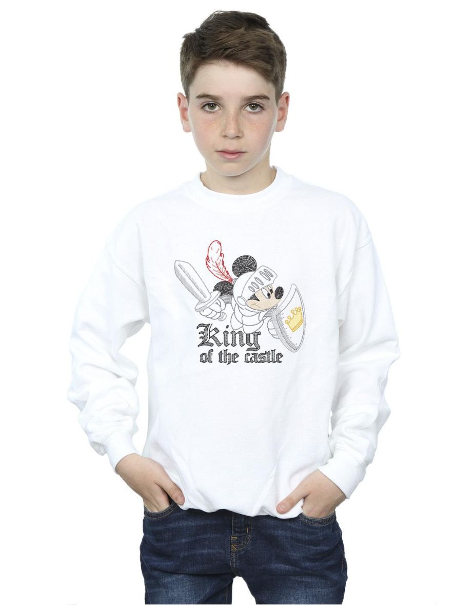 Disney Boys Mickey Mouse King Of The Castle Sweatshirt - White