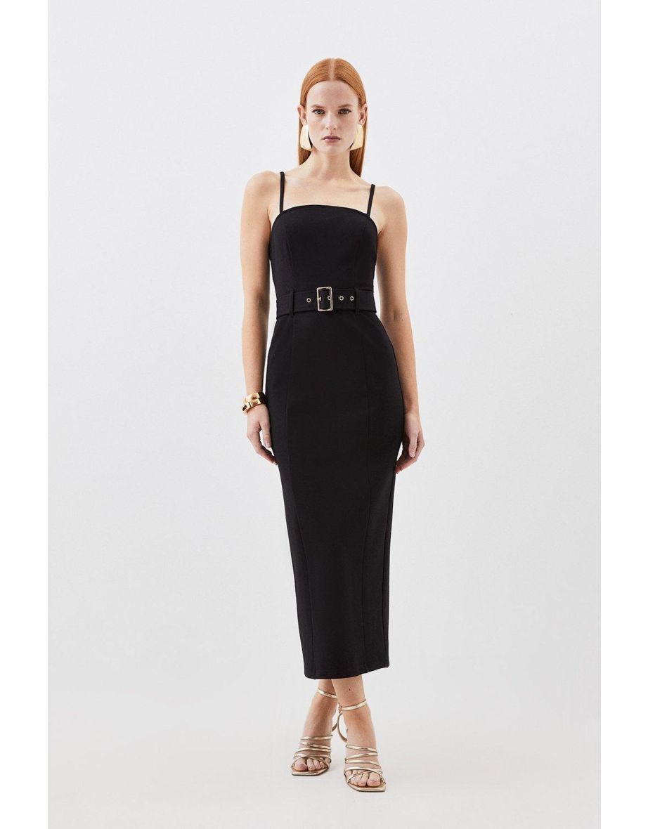 Ponte Belted Midi Dress | Karen Millen