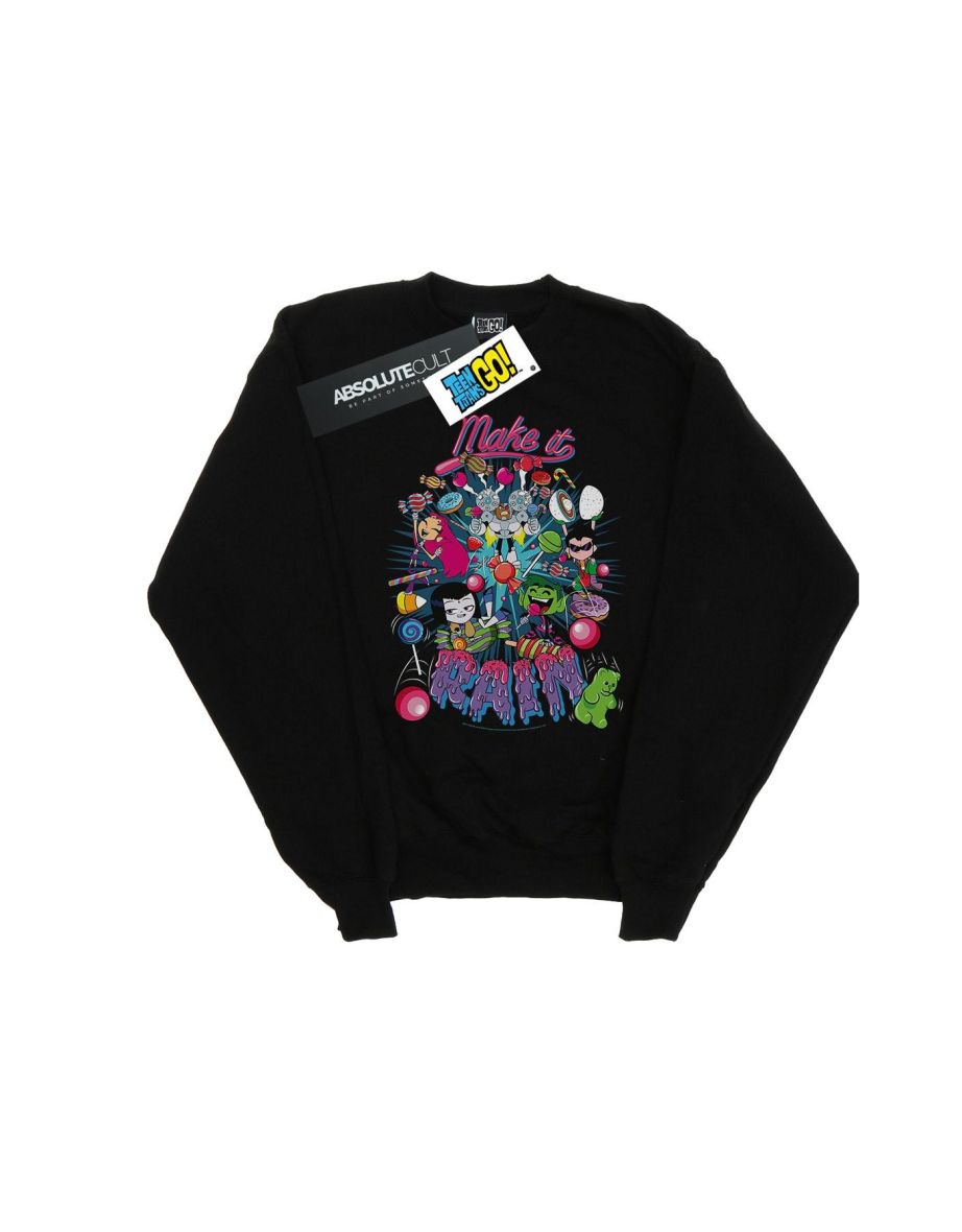 DC Comics Boys Teen Titans Go Make It Rain Sweatshirt - Black - 1