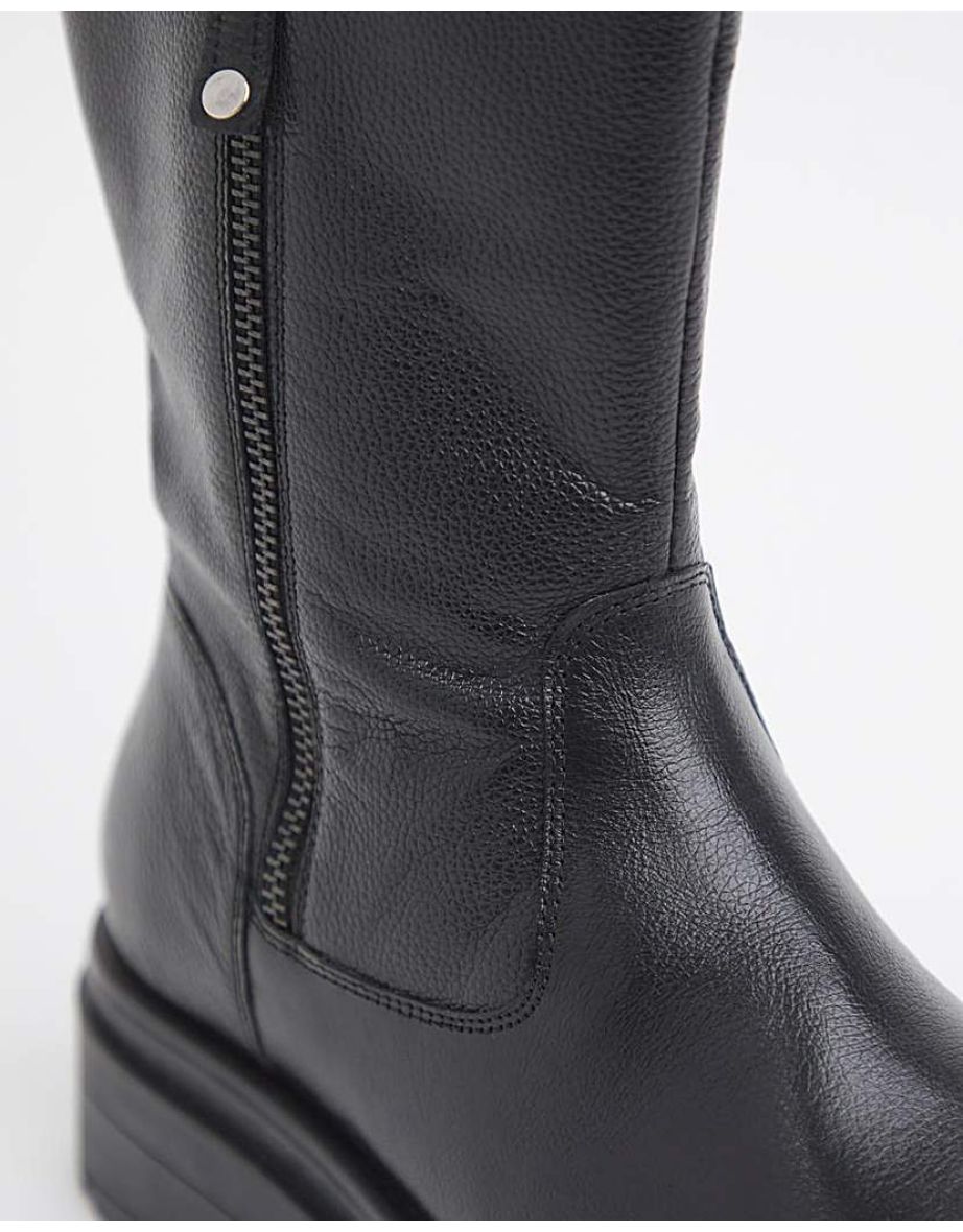 Outside Zip Chunky Boots Wide - 7