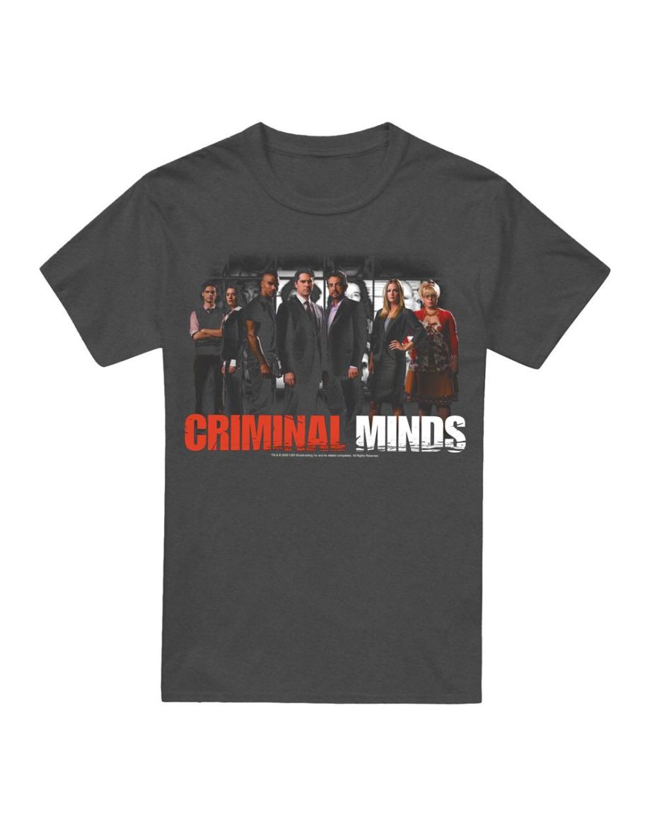 Criminal Minds Unisex Adult The Brain Trust T-Shirt - Charcoal