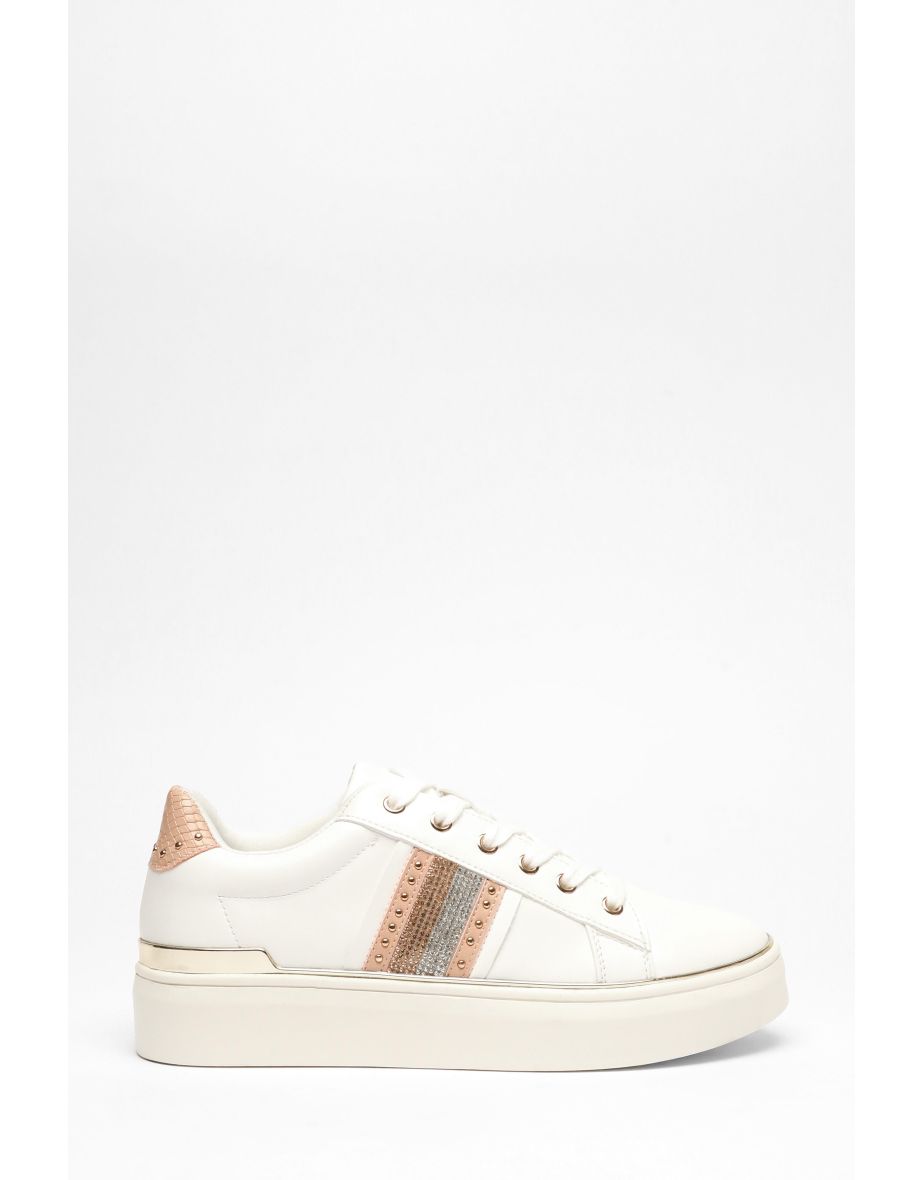 Rose gold deals leather trainers