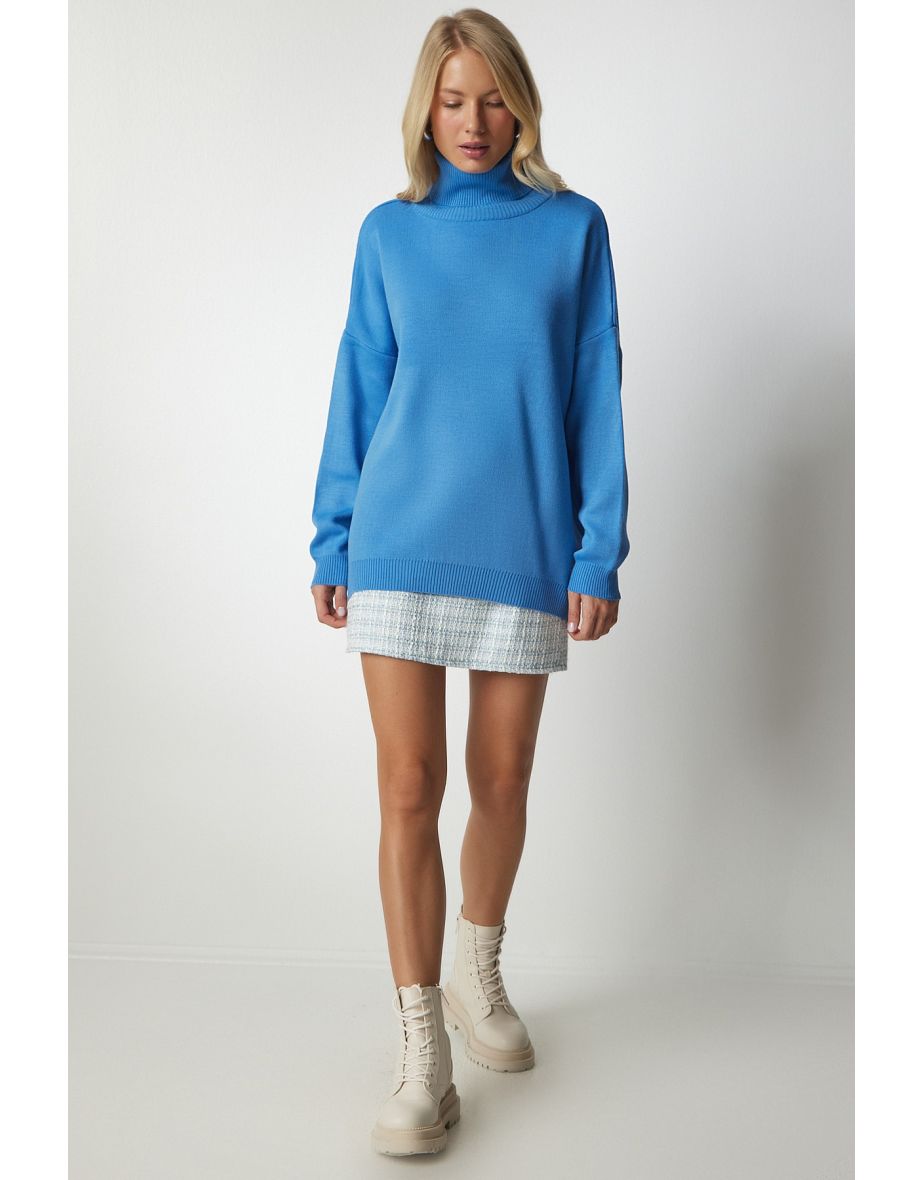 Happiness İStanbul Blue Knitted Sweater