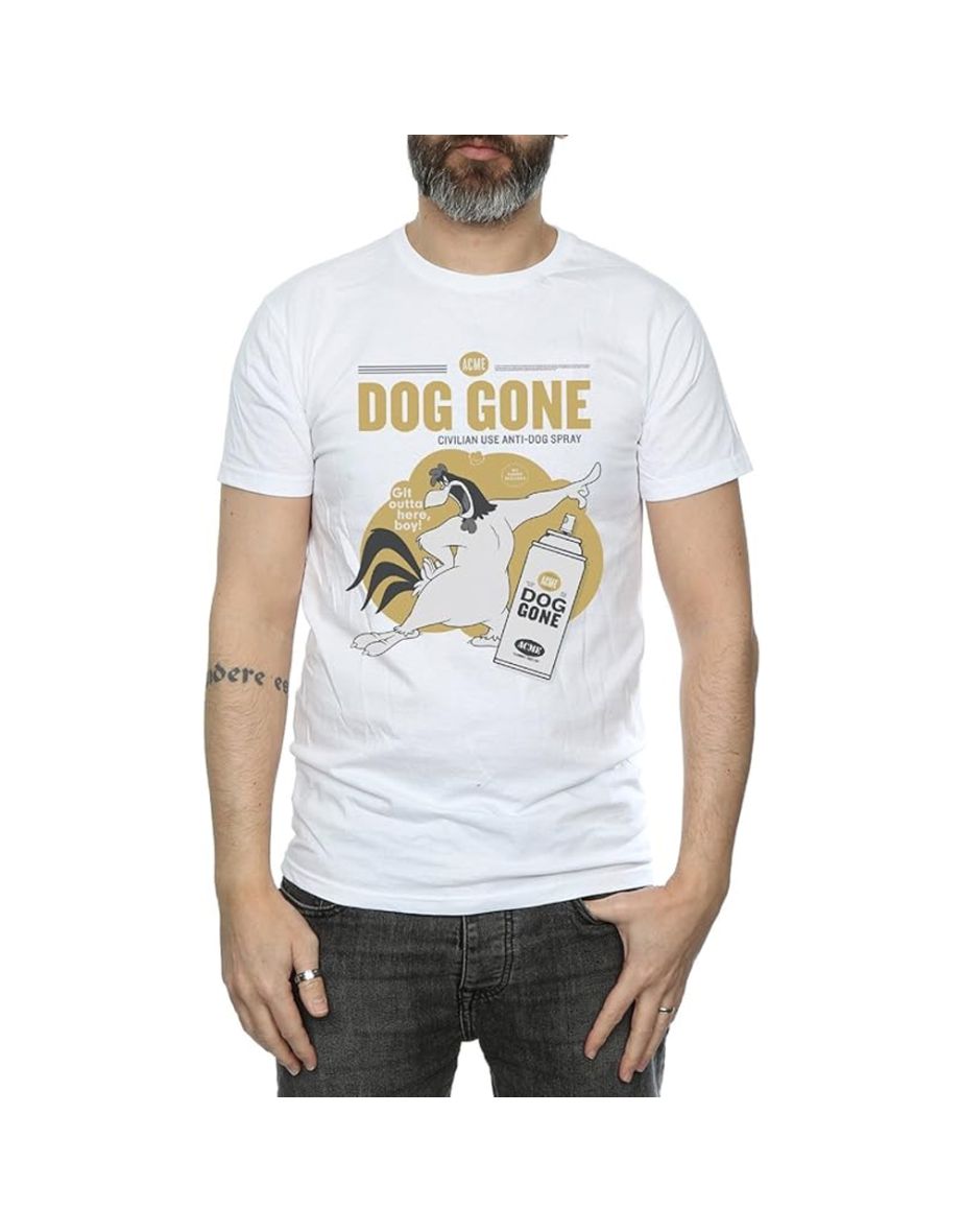 Shop Looney Tunes Mens Dog Gone Foghorn Leghorn Cotton T Shirt White Online in Bahrain VogaCloset