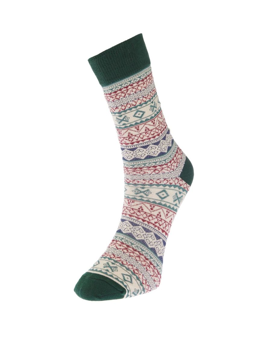 Multicolored 5-Pack Cotton Ethnic Patterned Socks/Long Socks - 7