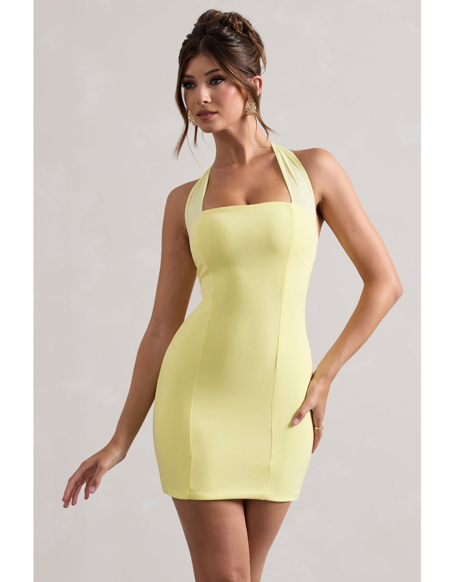 Shop Soul Lemon Bodycon Halter Neck Mini Dress Online in Bahrain VogaCloset